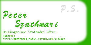 peter szathmari business card